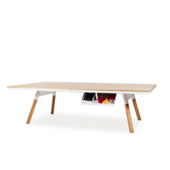 You and Me "Standard" Modern Ping Pong Table - Oak White by RS BARCELONA - luxebackyard