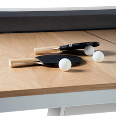You and Me "Standard" Modern Ping Pong Table - Oak White by RS BARCELONA - luxebackyard