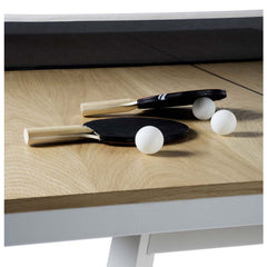 You and Me oak "Small" Modern Ping Pong Table - White by RS BARCELONA
