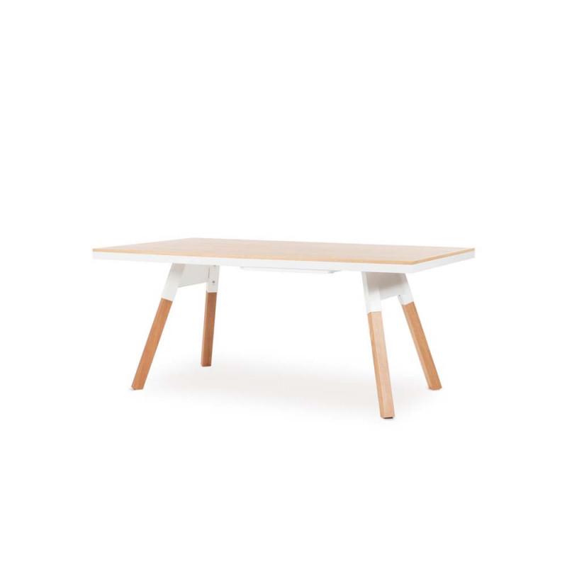 You and Me oak "Small" Modern Ping Pong Table - White by RS BARCELONA