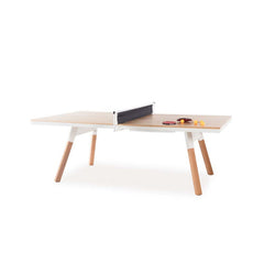 You and Me oak "Medium" Modern Ping Pong Table - White by RS BARCELONA
