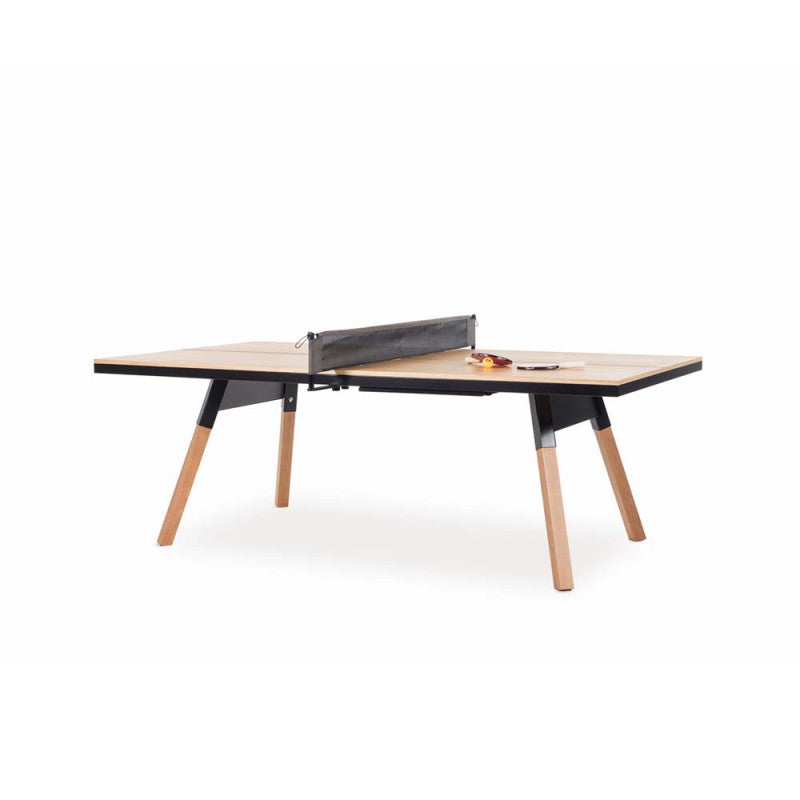 You and Me oak "Medium" Modern Ping Pong Table - Black by RS BARCELONA
