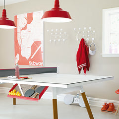 You and Me "Standard" Modern Ping Pong Table - White by RS BARCELONA - luxebackyard