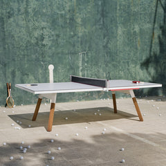 You and Me "Medium" Modern Ping Pong Table - White by RS BARCELONA - RS BARCELONA - luxebackyard