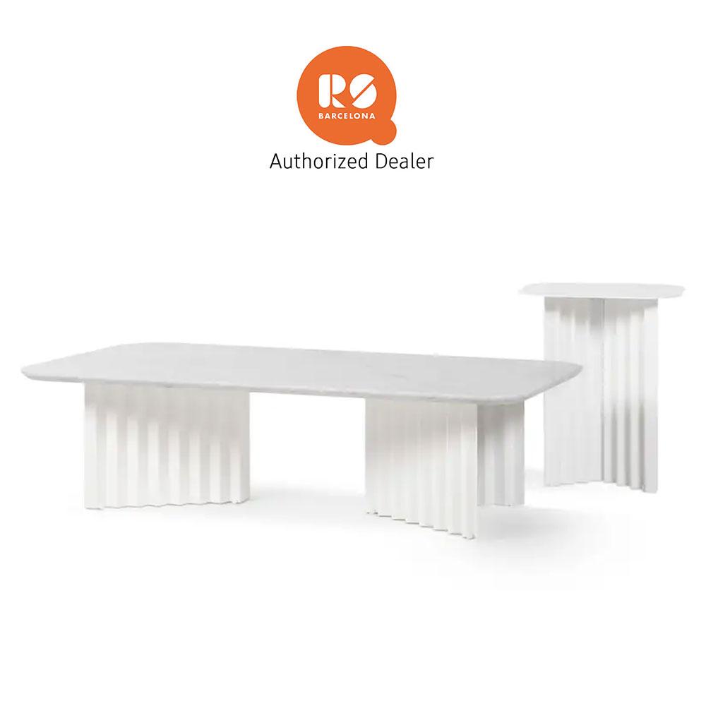 RS Barcelona Plec Coffee Table, White, Large, Steel - RS BARCELONA - luxebackyard